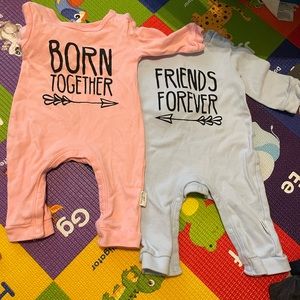 Pink and Blue Twin jumpsuit